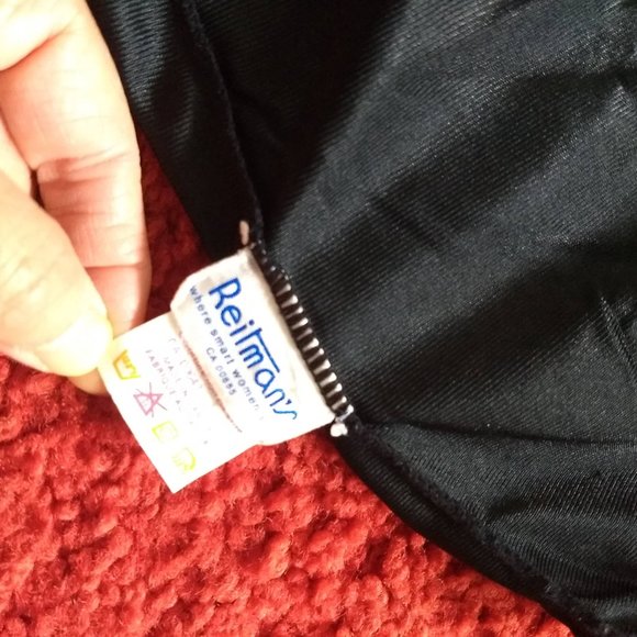 vintage 80s black half slip midi length - Picture 5 of 6